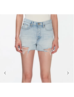 7 FOR ALL MANKIND MONROE SHORT POOLSIDE WITH DISTRESSED HEM